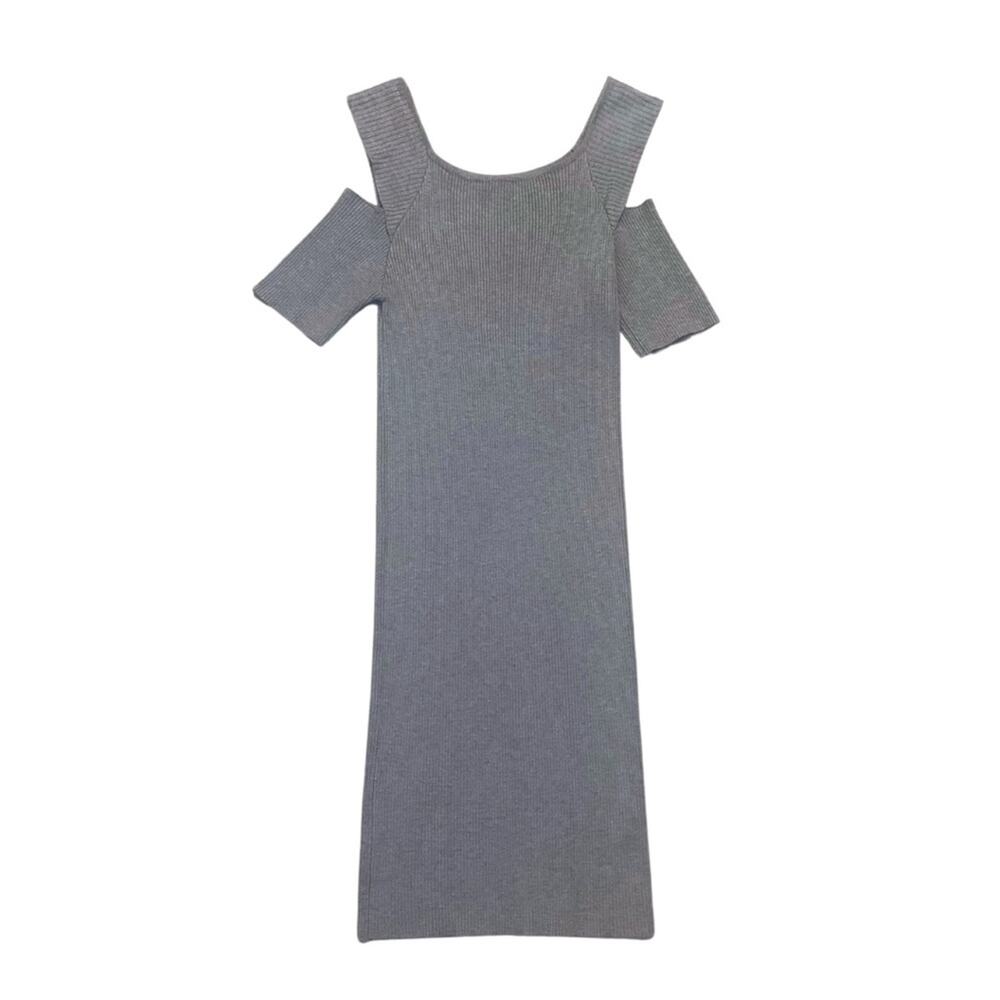 2/$30 Rehab Gray Cold Shoulder Bodycon Dress Medium Short Dress Grey Minimalist